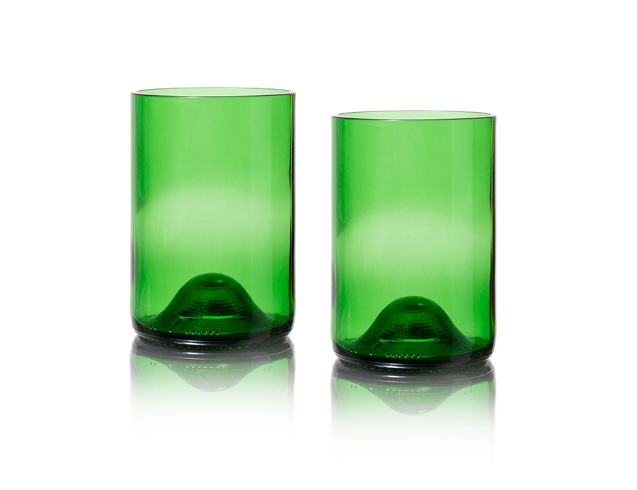Abgebildetes 2-Pack-Green abgebildetes Glas
