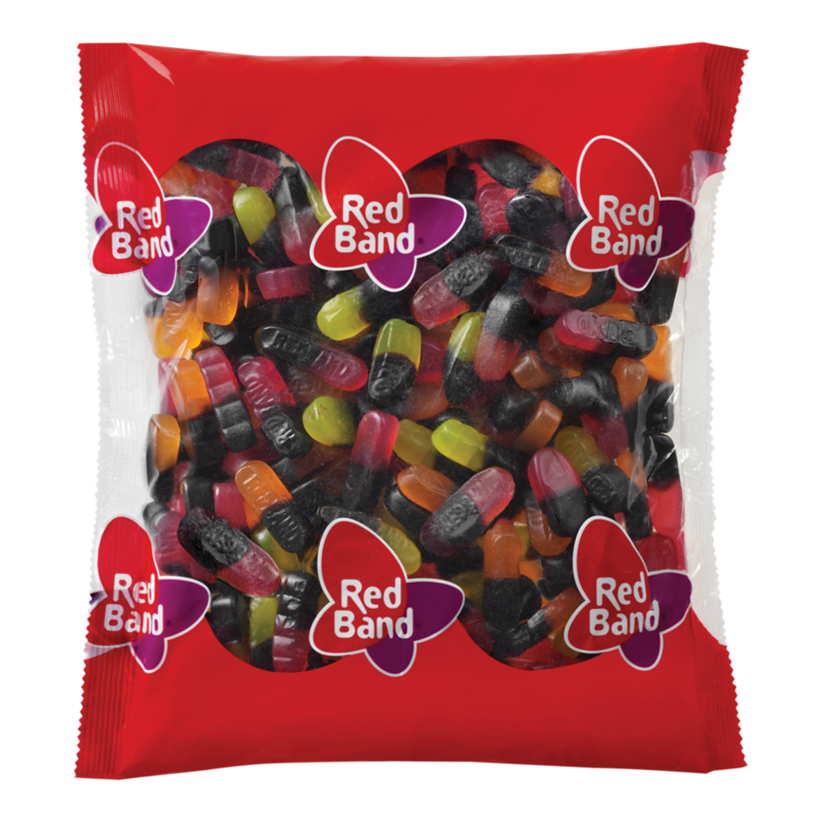 Rote Band-Lakritzfrucht-Duos (6x 1kg)