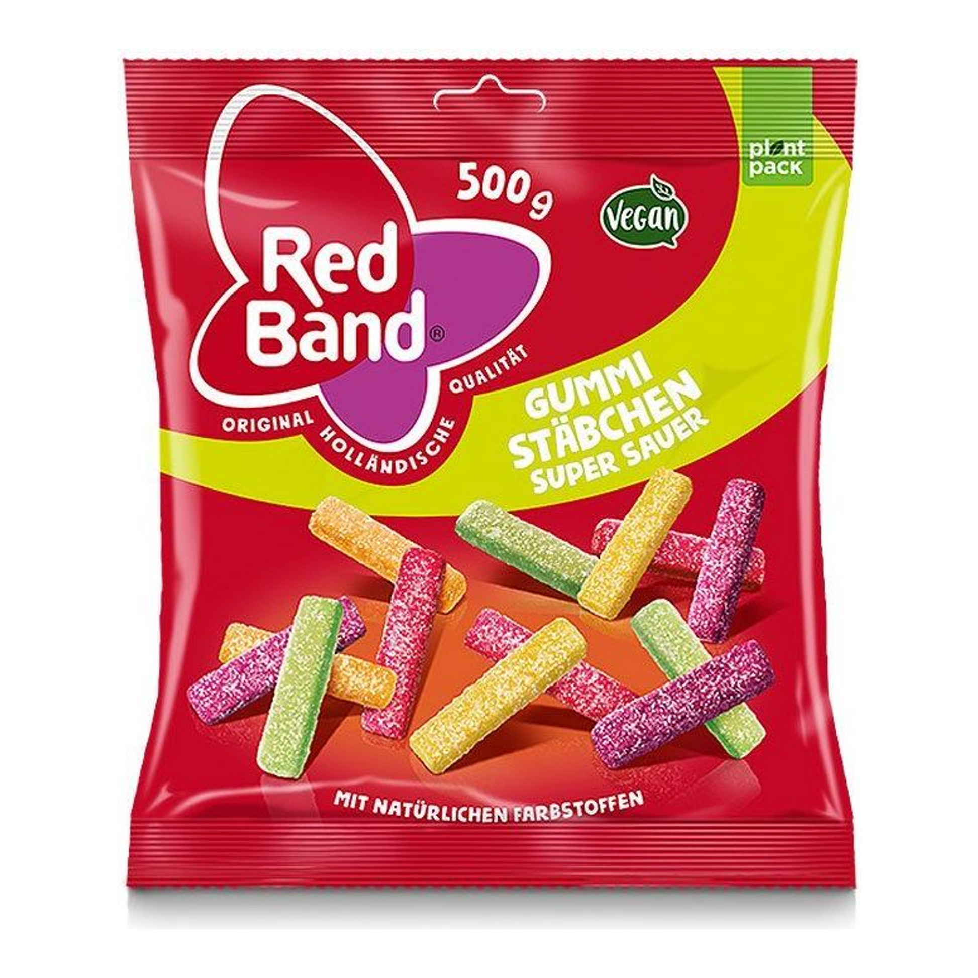 Gummistäbchen mit rotem Band (12x 500gr)