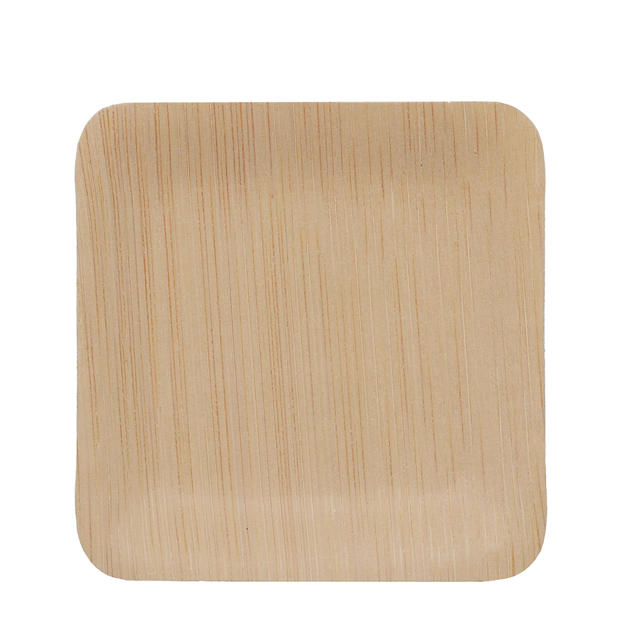 Pic relaxdays Einwegteller Bambus quadratisch 8,5x8,5cm 25 Stück