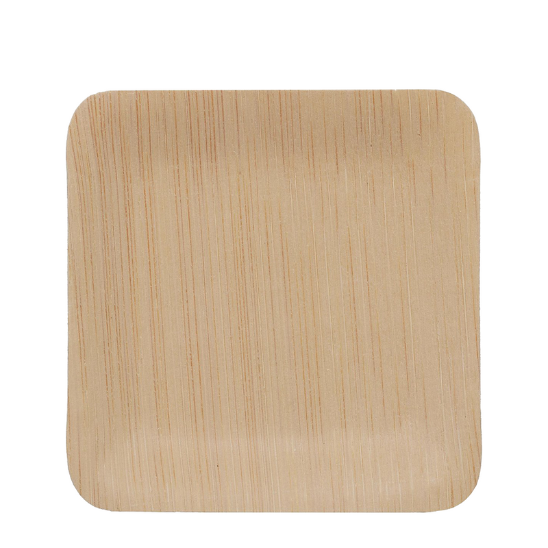 Pic relaxdays Einwegteller Bambus quadratisch 8,5x8,5cm 25 Stück