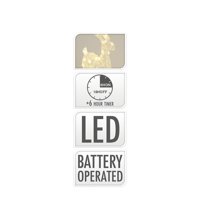 Rentier LED weiß 50 LEDs 45cm