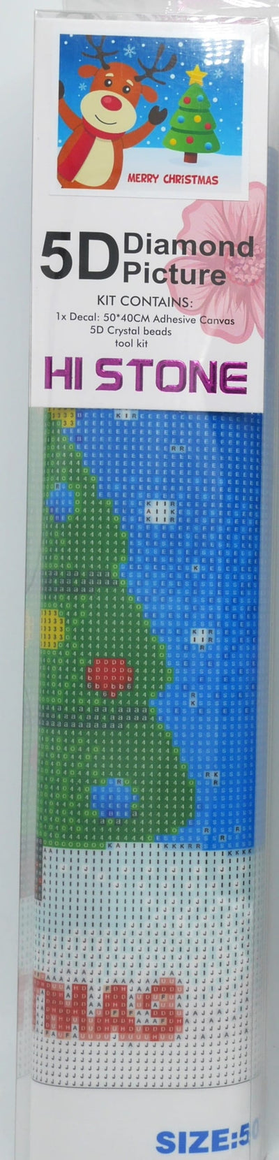 Jonotoys Diamond Painting - Frohe Weihnachten Rentier und Boom - 40x50 cm