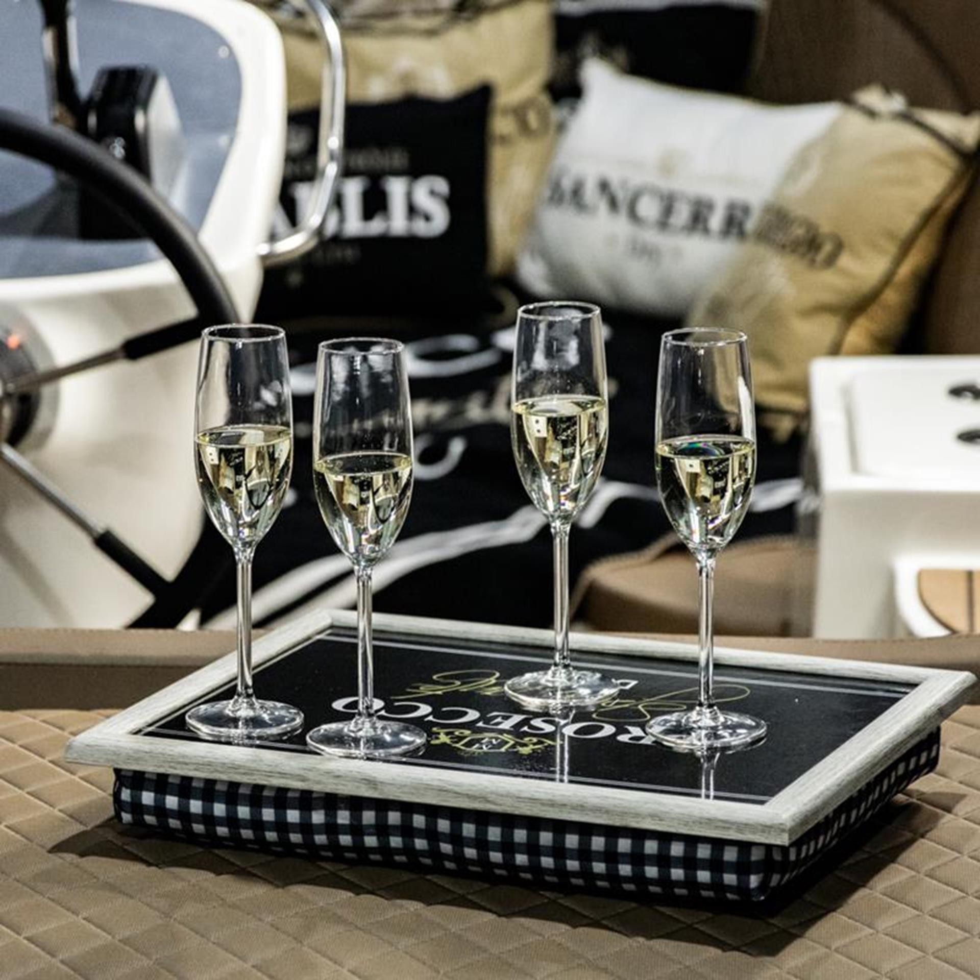 Mars mehr Schoßkissen Prosecco Schwarz 43x33x9cm