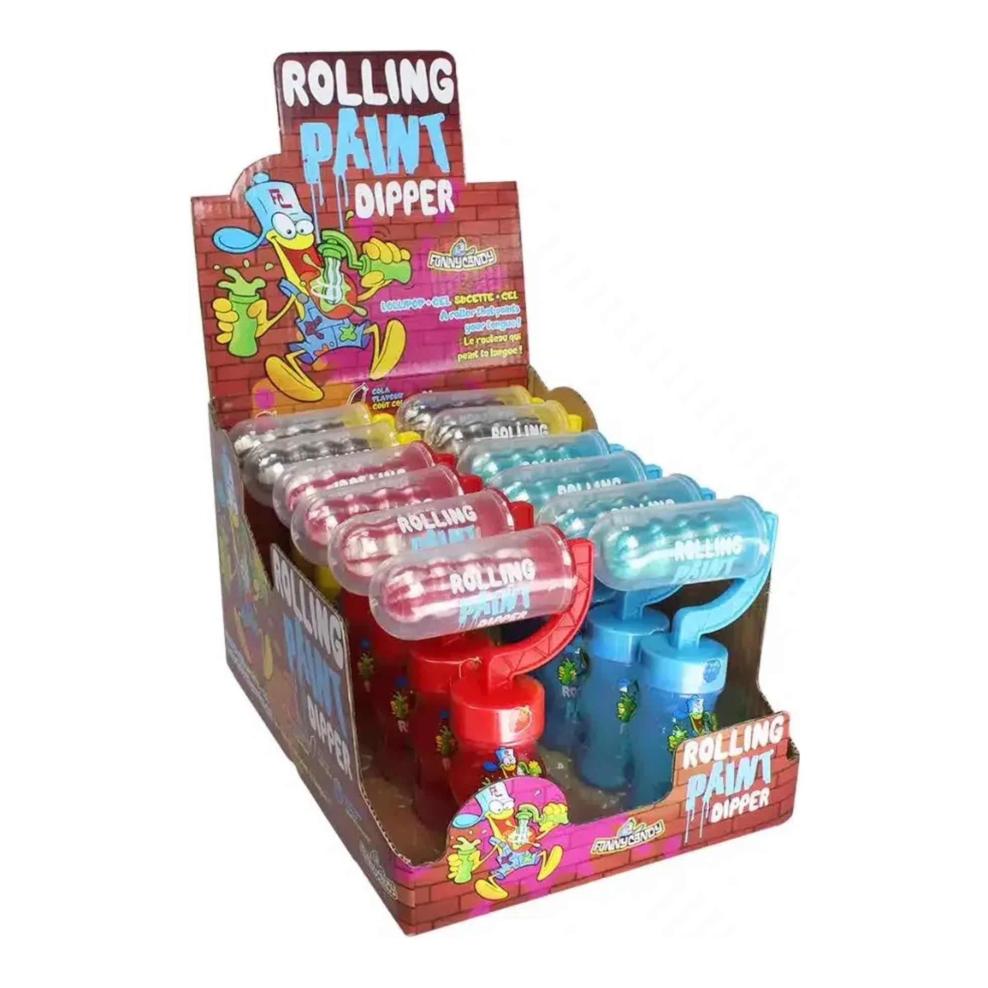 Lustiger Bonbon-Farblöffel zum Rollen (12 Stück)