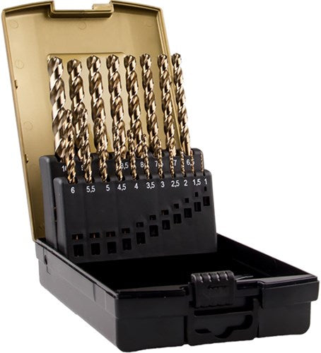Rotec 19 Stk. Kassettenspiralbohrer Kobalt 1,0-10,0x0,5 mm () - 900.0023a - 900.0023a
