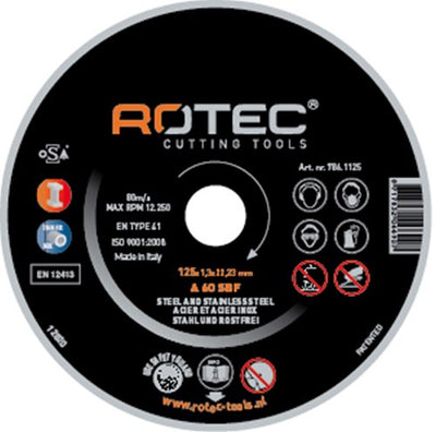Rotec Trennscheiben Edelstahl 125x1,6x22,2 a60s - 25 Stück - 7862125
