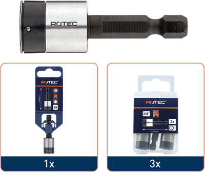 Rotec Steckschlüssel | e6.3 | 1 4-Bit-Aufzeichnung | nicht magnetisch | sw 3 8 x50 - 819.30301