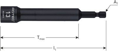 Rotec Steckschlüssel extra tief | e6,3 | Bitaufzeichnung | sw 10x110 75 - 822.0010