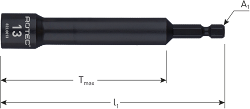 Rotec Steckschlüssel extra tief | e6,3 | Bitaufzeichnung | sw 10x110 75 - 822.0010