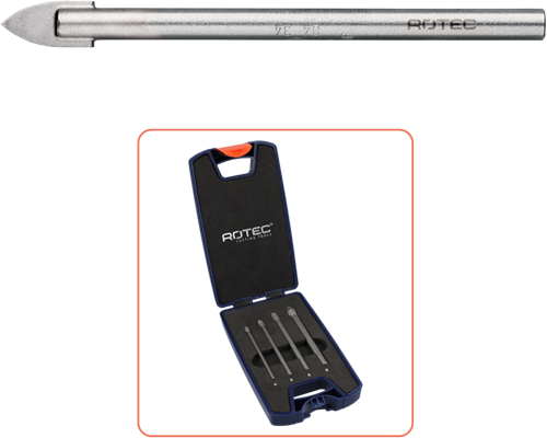 Rotec Glasbohrer-Set | 229 | 4-teilig | ø4-8 - 900.1009