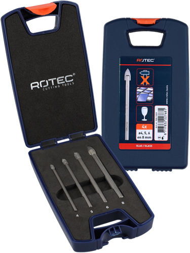 Rotec Glasbohrer-Set | 229 | 4-teilig | ø4-8 - 900.1009