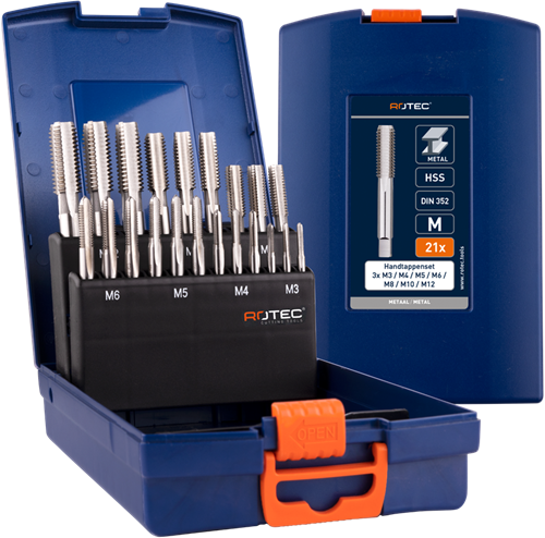 Rotec Handgewindebohrer-Set '300' | 21 Stk. | m3-m12 abs - 900.2000