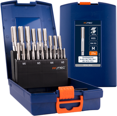Rotec Handgewindebohrer-Set '300' | 21 Stk. | m3-m12 abs - 900.2000