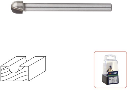 Rotec HM Holzfäuleschneider, Silver-Line, D2=6 ø9,5 - 2700111 - 270.0111
