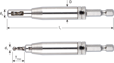 Rotec HSS-Scharnierbohrer | 1 4-Bit-Opn. e6.3 | ø2,75 (Schraube ø4-4,5) - 268.0003
