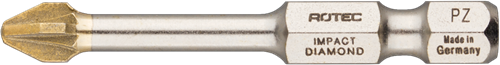 Rotec Schlagschrauberbit PZ 2 | l=50 | e6.3 | Diamant | 2 Stück - 817.13022