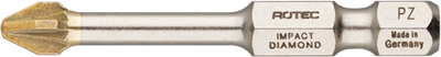 Rotec Schlagschrauberbit PZ 2 | l=50 | e6.3 | Diamant | 2 Stück - 817.13022