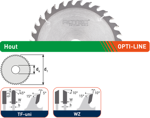 Rotec opti-line hm Kreissägeblatt für Handmaschinen | ø160x2,2x20 | z=48 | tf-uni - 553.0132