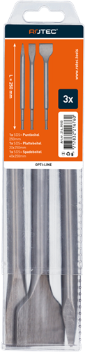 Rotec opti-line | sds-plus Meißelset | 3-teilig (Spitz-Flachspaten) - 214.9000