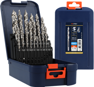 Rotec Spiralbohrer-Set 1-13x0,5 HSS-G 25-tlg