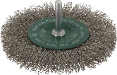 Rotec Stiftbürste sch.6mm ø100x0,30 mm x 12 mm gewellter Edelstahldraht - 7980350 - 798.0350