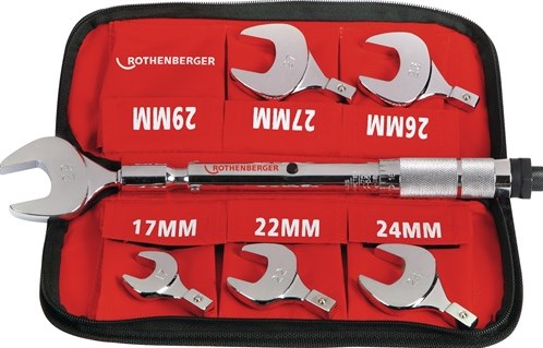 Rothenberger Drehmomentschlüssel-Satz | Schlüsselweite 17-22-24-26-27-29 mm | 1 Stück - 175001 - 175001