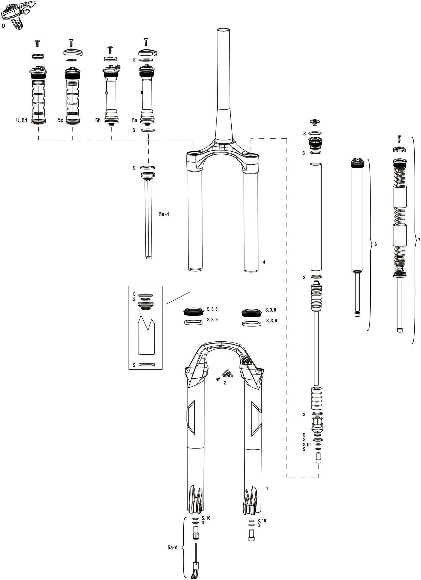 Rockshox Susp.F.Fork RS recon.rl 1 1 8 schwarzer ONELOC