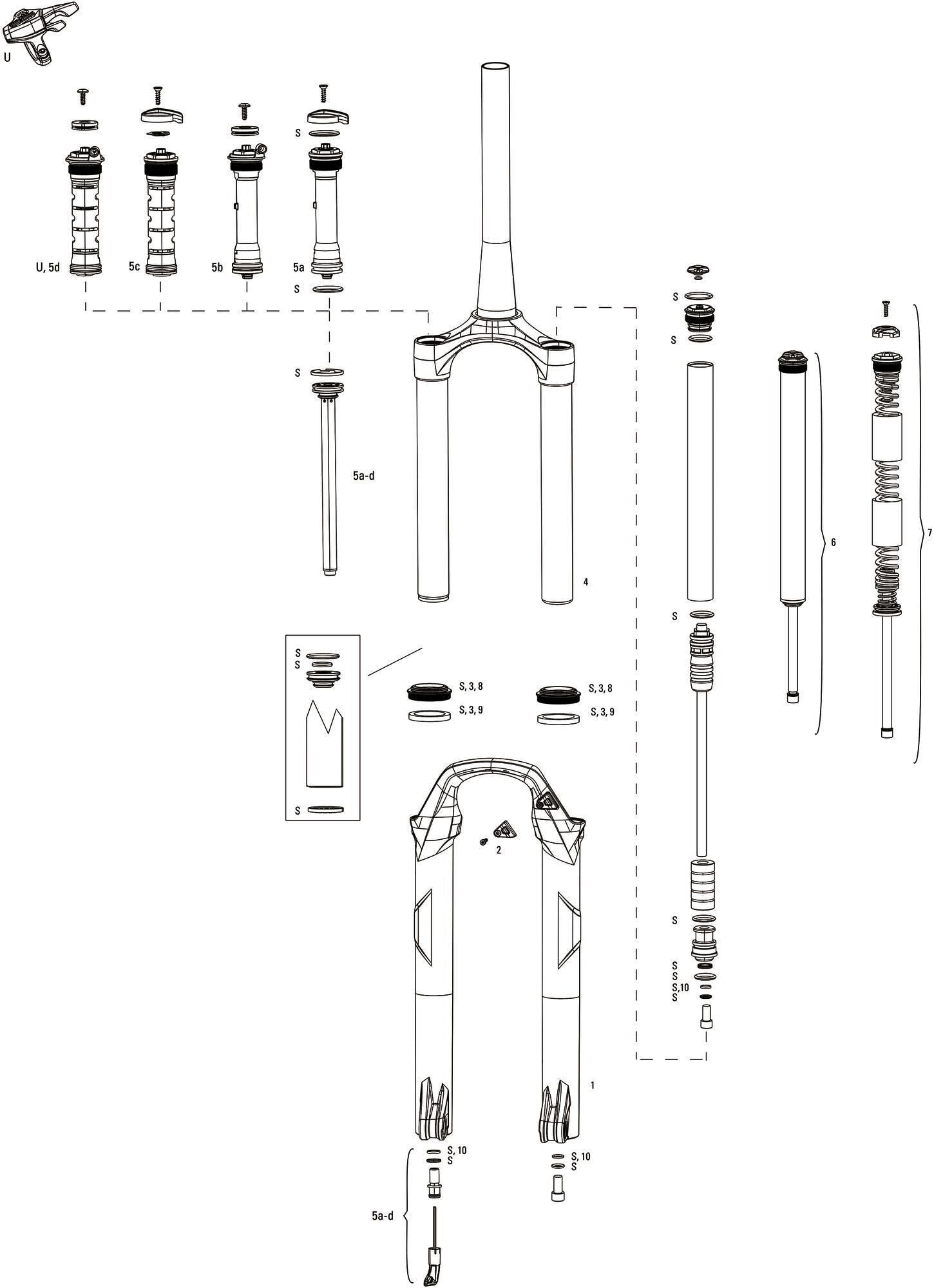 Rockshox Susp.F.Fork RS recon.rl 1 1 8 schwarzer ONELOC
