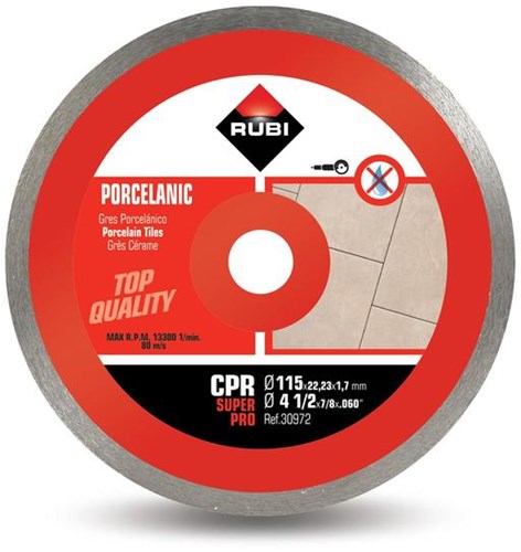 Rubi CPR 115 SuperPro Diamantsägeblatt | durchgehende Diamantkrone – 30972