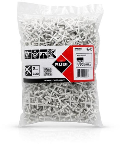 Fugenabstandshalter für Rubi-Fliesen | 2mm | Karton 1000 Stück - 02000