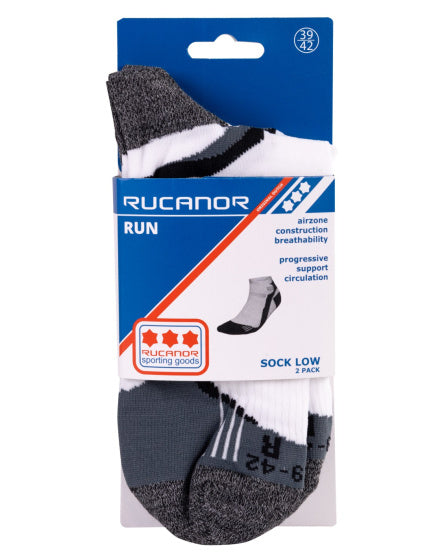 Rucanor Running Socken kurz 2-Pack weiß grau Größe 43-46