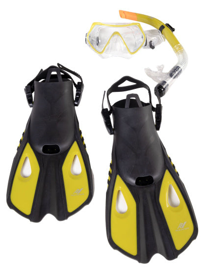 Rucanor Zandvoort Schnorchel Set mit Flippers Lime Größe 42-47