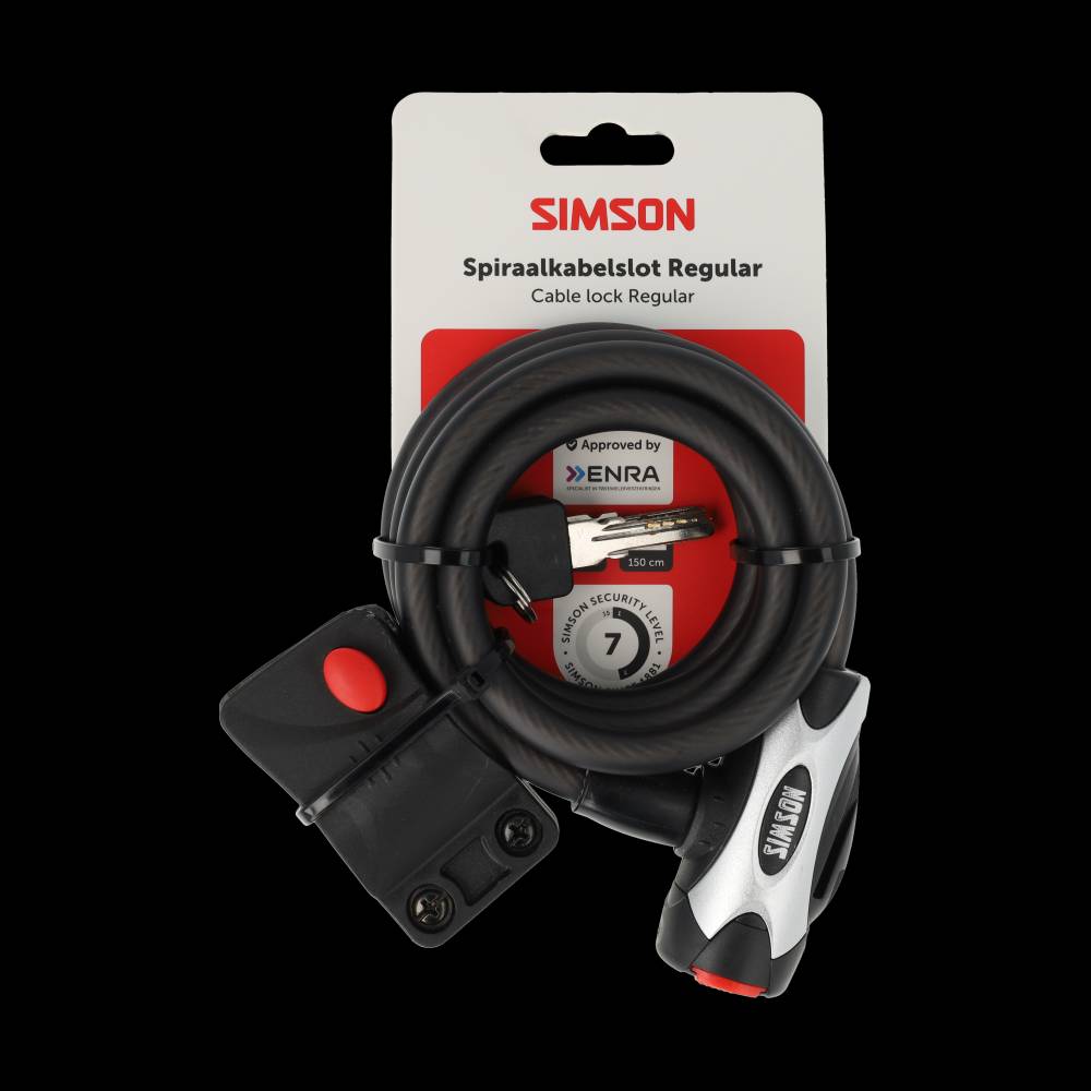 Simson Spiralkabelschloss normale Größe XL 10 mm x 150 cm