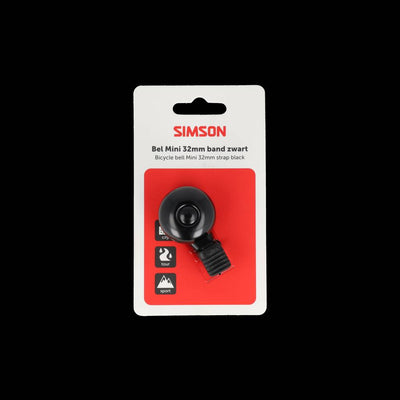 Simson Fahrradklingel Mini 32mm Flexbandbefestigung schwarz