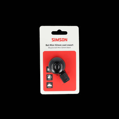 Simson Fahrradklingel Mini 32mm feste Kunststoffmontage schwarz
