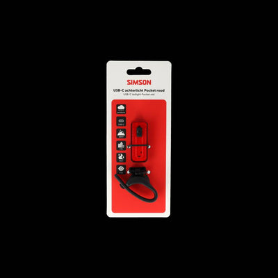 Simson USB-C LED-Taschenlampe rot