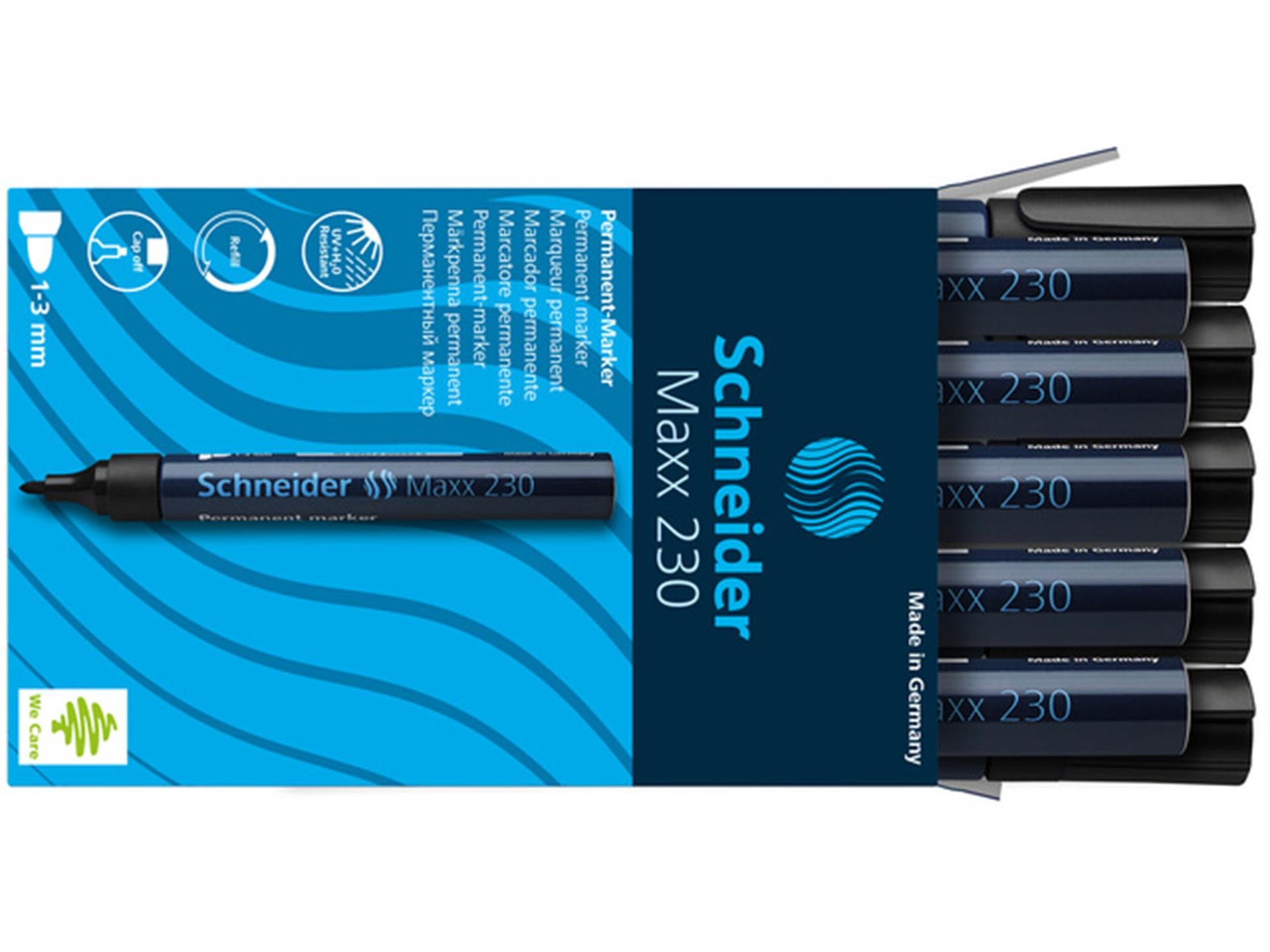 Schneider Marker permanent 230 rund schwarz 10 Stk