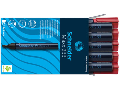 Schneider Marker Permanent 233 Meißel rot 10 Stk