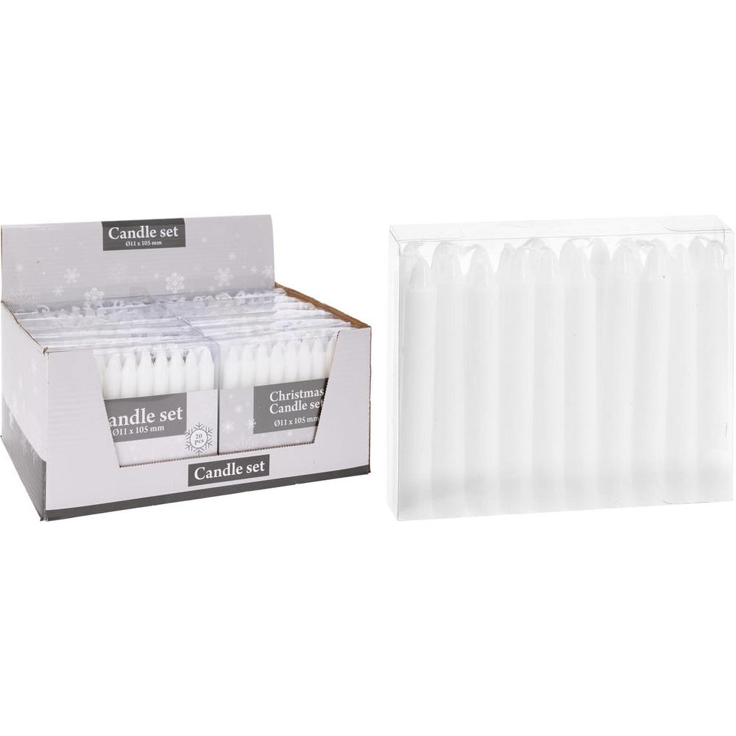 Home Styling Christbaumkerzen 20-teilig 10,5cm weiß