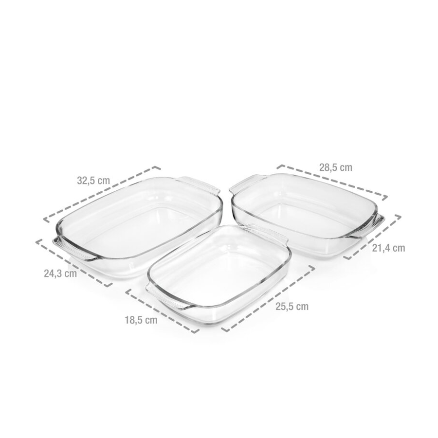 Sänger Auflaufformen-Set Glas rechteckig 3-teilig