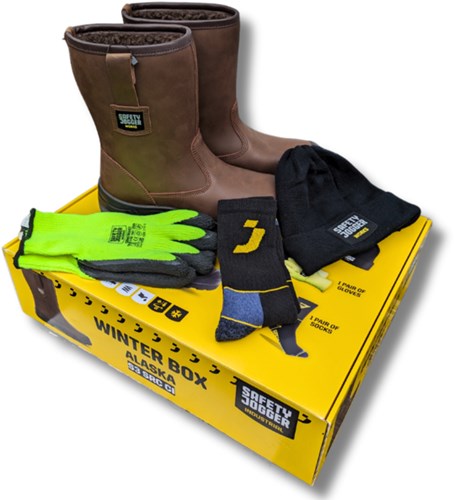 Ty Safe Jogger Winterbox | Alaska-Sicherheitsstiefel + Socken + Handschuhe + Mütze | braun | Größe 42 - si9805420