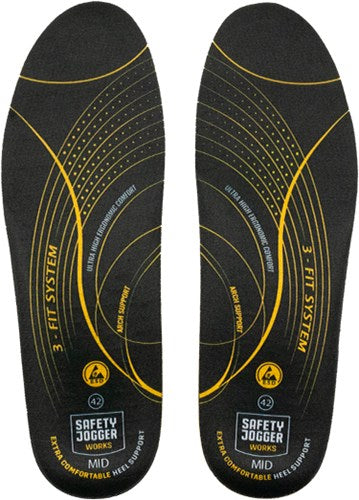 Sicherheitsjogger sj3fitm Einlegesohle | schwarz gelb | Größe 44 - 5400950011098
