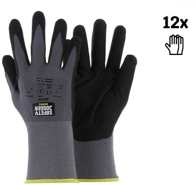 Ty sichere Jogger-Schutzhandschuhe mit maximaler Fingerfertigkeit | 12 Stück | schwarz | Größe 11 - allf06011