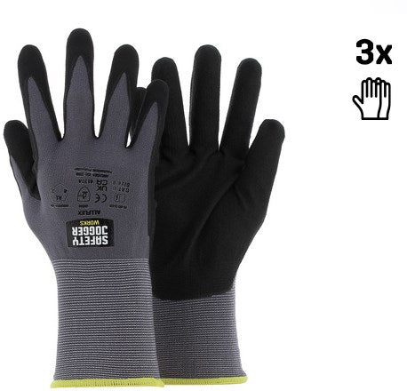 Ty sichere Jogger-Handschuhe Allflex 4131x | grau schwarz | Größe 11 - 00.118.100.11