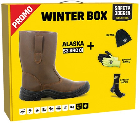 Ty Safe Jogger Winterbox | Alaska-Sicherheitsstiefel + Socken + Handschuhe + Mütze | braun | Größe 44 - si9805440