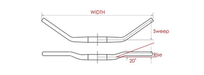 Senden Sie Wien Ø31.8 B = 640 mm, 35 ° Bent - Matt Black