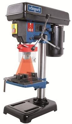 Scheppach Säulenbohrmaschine DP16VLS - 500W - 600-2650 t min - Tischbohrmaschine mit Laser-Kipptisch