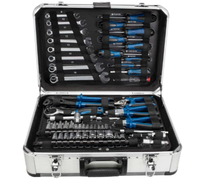 Scheppach Scheppach 101-Stück-Werkzeugset TB150 mit Aluminiumkoffer