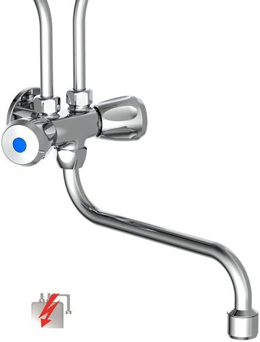 Schütte Schütte Zwei -Tutton -Mischer Niederdruck Chrom -gelenkt